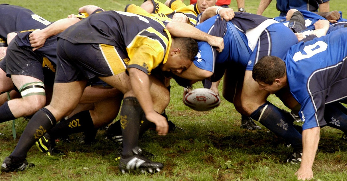 Mélée des juniors lors du match du samedi